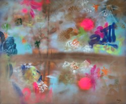 Bamboo Melody by Alexander Rhys - Original Painting on Box Canvas sized 47x39 inches. Available from Whitewall Galleries